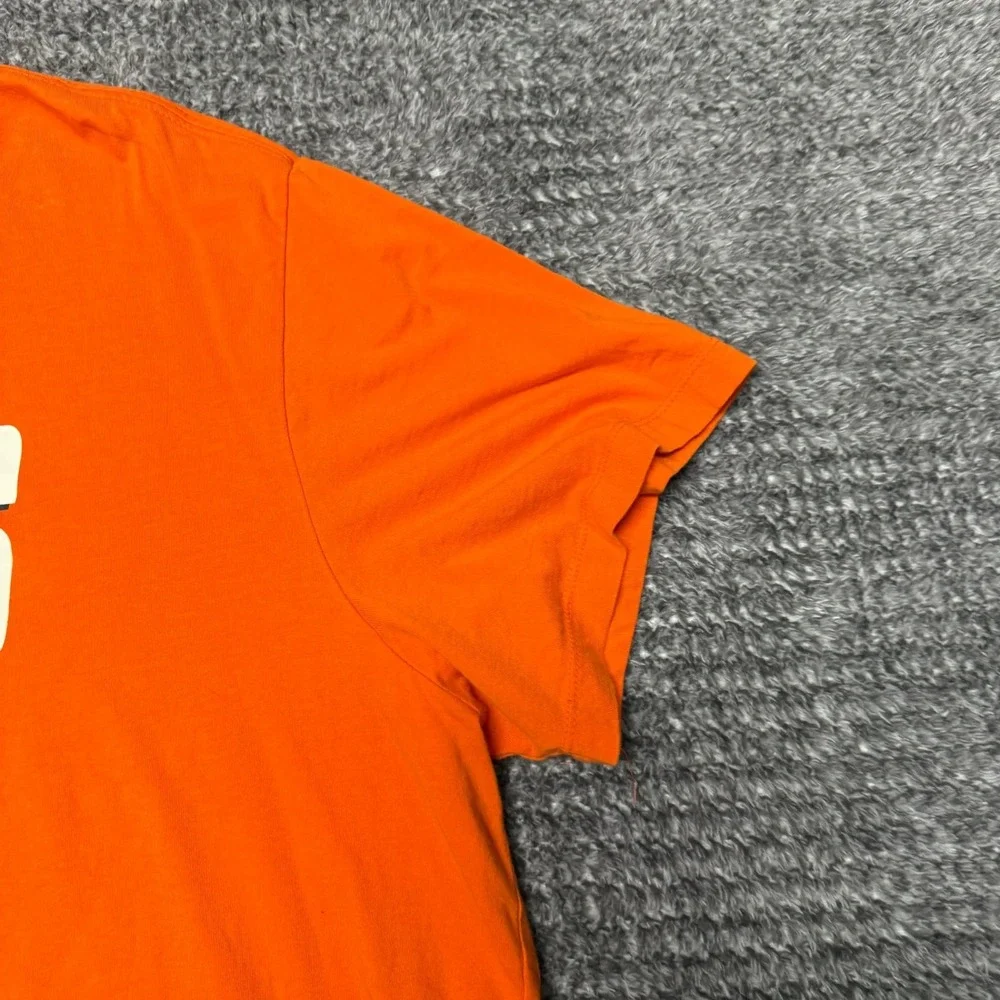 Nike Mens Hoops Basketball T-Shirt‎ XXL Orange Graphic Short Sleeve